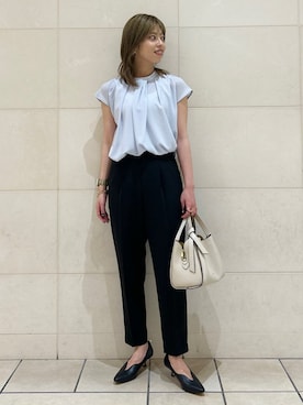 「MILOS（ミロス）のアイテム」を使った、福西さん（レディース・160cm）の夏コーディネート