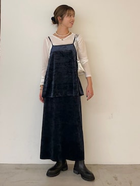 「キャミソール」｜福西さん（レディース・160cm）の秋コーディネート