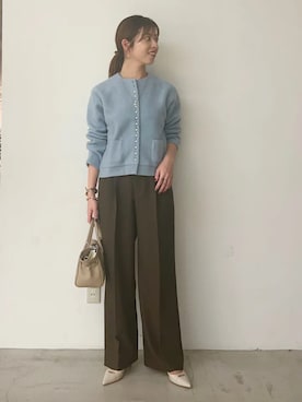 「MILOS（ミロス）のアイテム」を使った、福西さん（レディース・160cm）の冬コーディネート