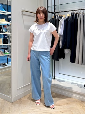 「NOLLEY'S LIGHT（ノーリーズライト）のアイテム（パンツ）」を使った、ZAWAさん（レディース・167cm）の春コーディネート