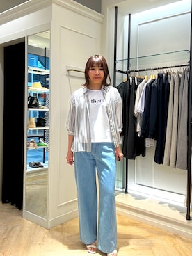 「NOLLEY'S LIGHT（ノーリーズライト）のアイテム（パンツ）」を使った、ZAWAさん（レディース・167cm）の春コーディネート