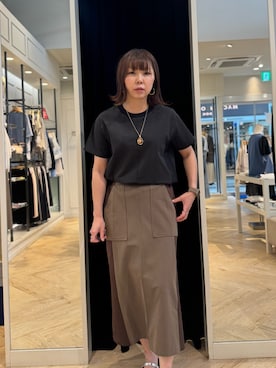 「アイテム（スカート、ブラウン系）」を使った、ZAWAさん（レディース・167cm）の夏コーディネート