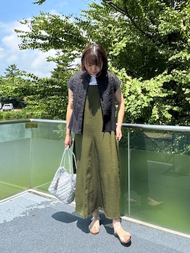 「アイテム（ワンピース/ドレス、グリーン系）」を使った、ZAWAさん（レディース・167cm）の夏コーディネート