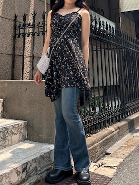 「花柄ワンピース」｜kirakiraShopさん（レディース・160cm）の夏コーディネート