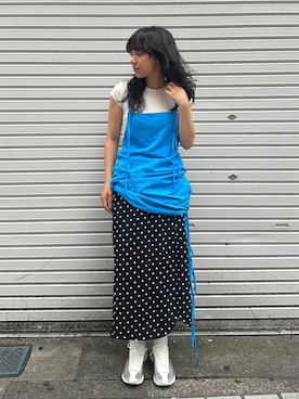 「ドットスカート」｜Nike Yokohama Vivreさん（レディース・158cm）の夏コーディネート