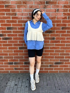 「ヘアバンド」｜Nike Yokohama Vivreさん（レディース・156cm）の夏コーディネート