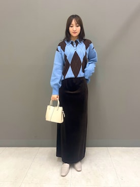 「スカートコーデ」｜「アイテム（ローファー）」を使った、KEIKOさん（レディース・163cm）の秋コーディネート