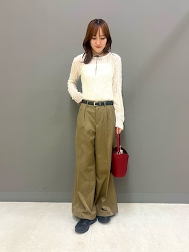 「SENSEOFPLACE」｜「アイテム（アクセサリー）」を使った、KEIKOさん（レディース・163cm）の秋コーディネート