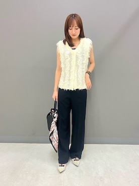 「キレイめコーデ」｜「アイテム（スラックス）」を使った、KEIKOさん（レディース・163cm）の秋コーディネート
