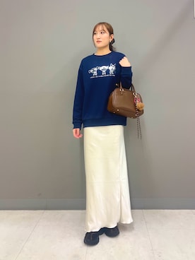 「アイテム（スウェット）」を使った、KEIKOさん（骨格ウェーブ・レディース・163cm）の秋コーディネート
