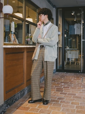 「NEAT（ニート）のアイテム」を使った、三木 克海さん（メンズ・175cm）の春コーディネート