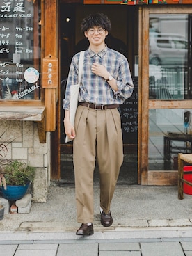 「Scye（サイ）のアイテム（トップス）」を使った、三木 克海さん（メンズ・175cm）の夏コーディネート