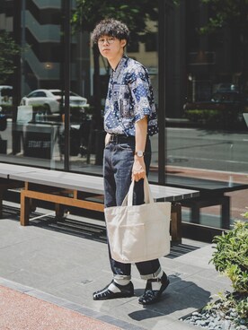 「BeAMS DOT（ビームスドット）のアイテム」を使った、三木 克海さん（メンズ・175cm）の夏コーディネート