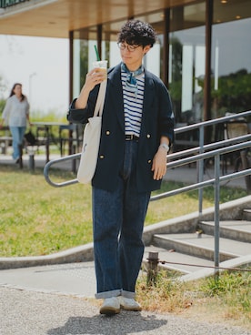 「アイテム（バンダナ/スカーフ）」を使った、三木 克海さん（メンズ・175cm）の秋コーディネート