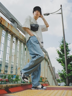 「AiRS（エアーズ）のアイテム」を使った、三木 克海さん（メンズ・175cm）の夏コーディネート