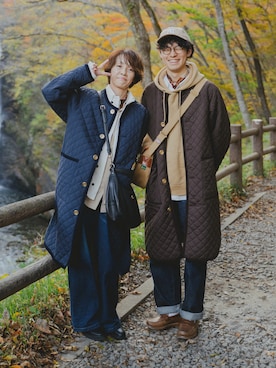 「アイテム（ステンカラーコート）」を使った、三木 克海さん（メンズ・175cm）の秋コーディネート