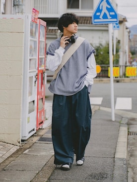 「BENCH（ベンチ）のアイテム（シューズ）」を使った、三木 克海さん（メンズ・175cm）の春コーディネート