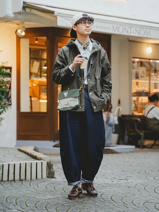 「Timberland（ティンバーランド）の【定番】メンズ スリーアイ(3eye) クラシックラグ（モカシン/デッキシューズ）」を使った、三木 克海さん（メンズ・175cm）の冬コーディネート