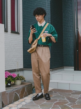 「SCYE BASICS（サイベーシックス）のアイテム」を使った、三木 克海さん（メンズ・175cm）の春コーディネート