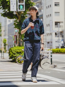 「FRED PERRY（フレッドペリー）のアイテム」を使った、三木 克海さん（メンズ・175cm）の春コーディネート