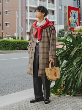 「BRADY（ブレディー）のアイテム（バッグ）」を使った、三木 克海さん（メンズ・175cm）の秋コーディネート