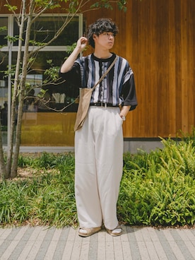 「Confirm（コンファーム）のアイテム」を使った、三木 克海さん（メンズ・175cm）の夏コーディネート