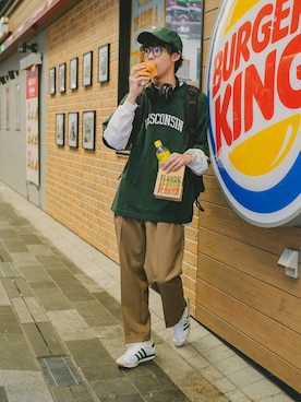 「NEAT（ニート）のアイテム」を使った、三木 克海さん（メンズ・175cm）の春コーディネート