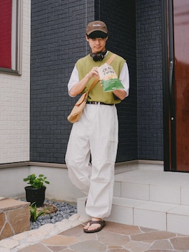 「EDWIN（エドウィン）のアイテム（パンツ）」を使った、三木 克海さん（メンズ・175cm）の夏コーディネート