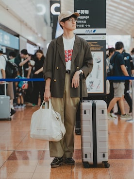 「アイテム（帽子）」を使った、三木 克海さん（メンズ・175cm・20代）の夏コーディネート