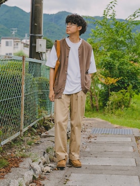 「THE SHINZONE（ザ　シンゾーン）のアイテム」を使った、三木 克海さん（メンズ・175cm）の夏コーディネート