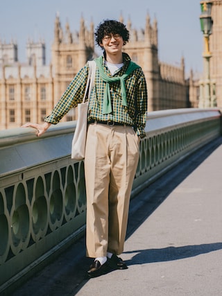 「G.H.BASS（ジーエイチバス）の【G.H.BASS】LARSON WEEJUN HERITAGE / ペニーローファー（ローファー）」を使った、三木 克海さん（メンズ・175cm）の夏コーディネート