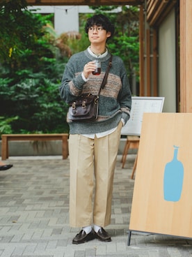「アイテム（バンダナ/スカーフ）」を使った、三木 克海さん（メンズ・175cm・20代）の秋コーディネート