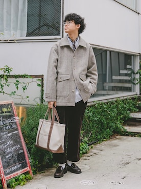 「SETTO（セット）のアイテム（パンツ）」を使った、三木 克海さん（メンズ・175cm）の冬コーディネート