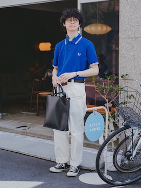 「FRED PERRY（フレッドペリー）のアイテム」を使った、三木 克海さん（メンズ・175cm）の春コーディネート