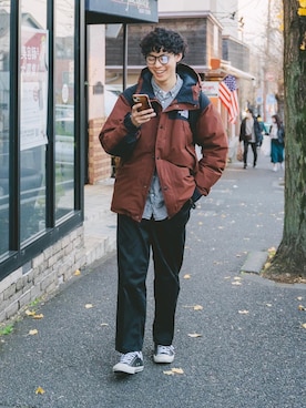 「SETTO（セット）のアイテム（パンツ）」を使った、三木 克海さん（メンズ・175cm）の冬コーディネート