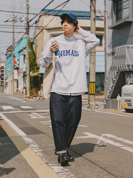 「TEXTURE WE MADE（テクスチャーウィーメイド）のアイテム」を使った、三木 克海さん（メンズ・175cm）の春コーディネート