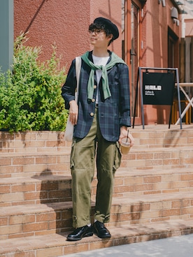 「A.P.C.（アーペーセー）のアイテム（バッグ）」を使った、三木 克海さん（メンズ・175cm）の夏コーディネート
