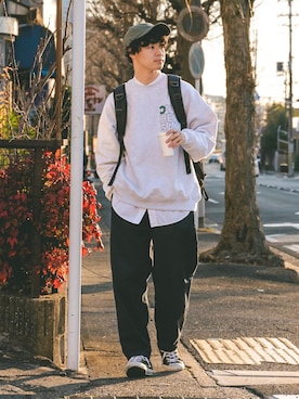 「Scye（サイ）のアイテム（帽子）」を使った、三木 克海さん（メンズ・175cm）の冬コーディネート