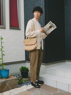 「GLOSTER（グロスター）のアイテム」を使った、三木 克海さん（メンズ・175cm）の夏コーディネート