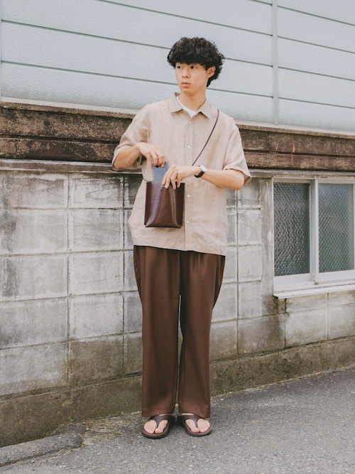 セール】『XLサイズあり』リネンレギュラーカラー半袖シャツ