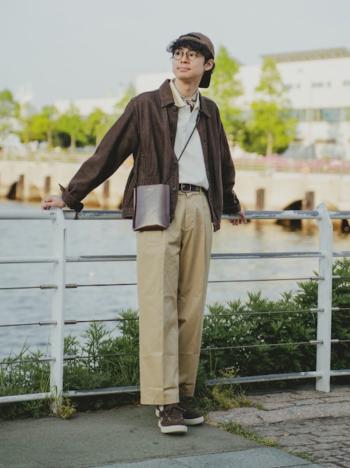 「FRED PERRY（フレッドペリー）のThe Fred Perry Shirt - M2／イングランド製フレッドペリーポロシャツ（ポロシャツ）」を使った、三木 克海さん（メンズ・175cm）の春コーディネート