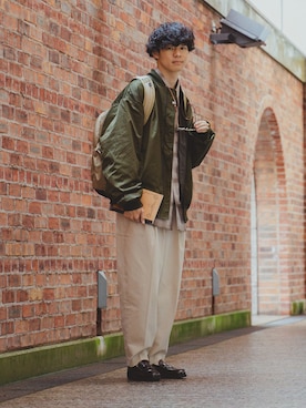 「green label relaxing（グリーンレーベルリラクシング）のアイテム（ジャケット/アウター）」を使った、三木 克海さん（メンズ・175cm）の秋コーディネート