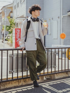 「JUNRED（ジュンレッド）のアイテム（ブルゾン）」を使った、三木 克海さん（メンズ・175cm）の秋コーディネート