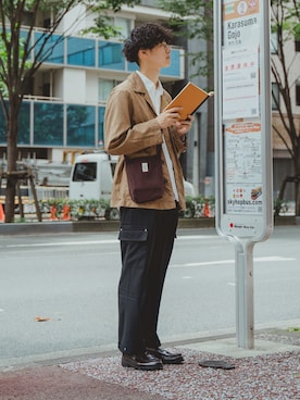 「ハンティングジャケット」｜「アイテム（その他）」を使った、三木 克海さん（メンズ・175cm）の夏コーディネート