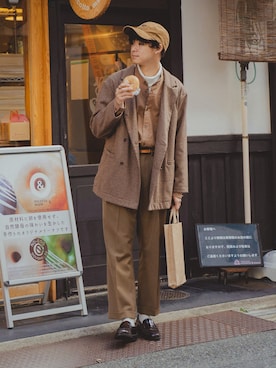 「NEAT（ニート）のアイテム（パンツ）」を使った、三木 克海さん（メンズ・175cm）の冬コーディネート