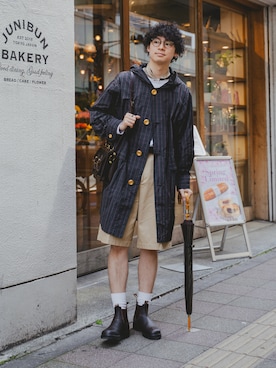 「レザーバッグ」｜三木 克海さん（メンズ・175cm）の春コーディネート