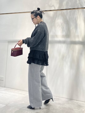 「BABYLONE（バビロン）のカラーネップニット（ニット/セーター）」を使った、a_25251004さん（レディース・159cm）の冬コーディネート