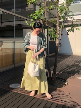 「アシンメトリー」｜「アイテム（ブルゾン）」を使った、umi_lemageさん（レディース・161cm）の夏コーディネート