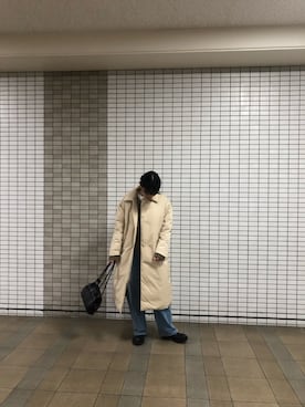 「CAPRICIEUX LE'MAGE（カプリシューレマージュ）のアイテム（ステンカラーコート）」を使った、umi_lemageさん（レディース・161cm）の冬コーディネート