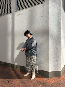 「スエット」｜「アイテム（ワンピース/ドレス）」を使った、umi_lemageさん（レディース・161cm）の秋コーディネート